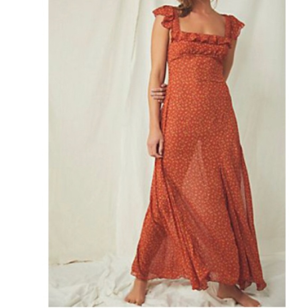 Free people sunlight printed maxi slip